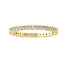 1Ct Lab Grown Diamond 14K Yellow Gold Eternity Band Ring Size 7 for Women 1.43gm