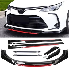 For Toyota Corolla Front Bumper Lip Spoiler Splitter Glossy Black Red Body Kit
