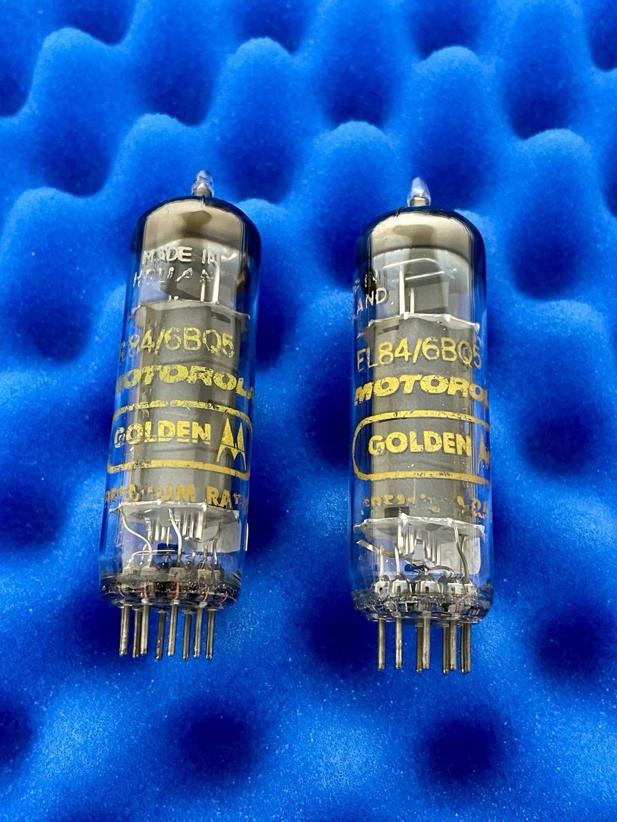 TWO Amperex EL84 6BQ5 Vacuum Tubes / rX3 Holland / Amplitrex Tested / D Getters