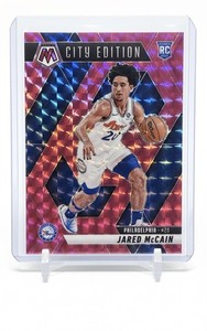 2024-25 Panini Mosaic City Edition Jared McCain #277 Pink Mosaic Prizm /175  RC