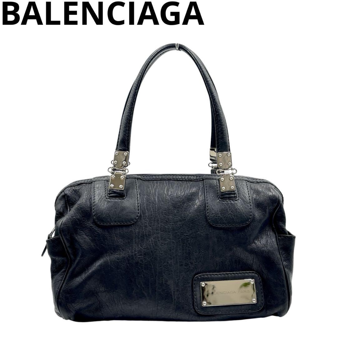 バッグ 00s BALENCIAGA leather mini Boston bag Balenciaga Mini Boston Bag City Leather Black 00s Used A
