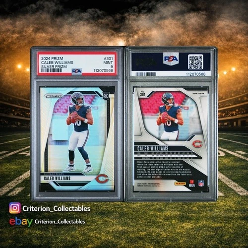 2024 Panini Prizm Silver Caleb Williams #301 PSA  Rookie RC Chicago Bears