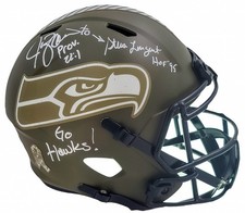 Steve Largent Jim Zorn Auto Seahawks Camo Salute To Service FS Helmet Go Hawks