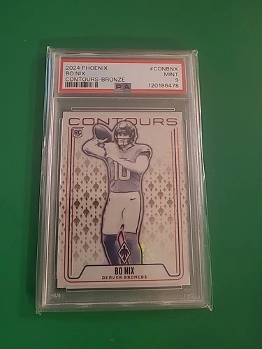 2024 Bo Nix Panini Phoenix RC Bronze /75  PSA 9 Contours Rookie #CON-BNX Broncos