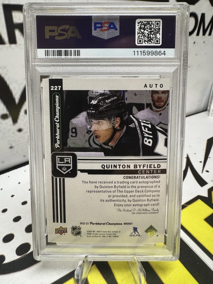 2022-23 UD Parkhurst Champions Quinton Byfield Autograph Kings Psa 9 Kings - Image 2 of 2