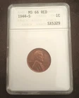 1944-s Lincoln Cent ANACS MS66 Red Wheat Penny 1c Old Soapbox Gen 2  Holder