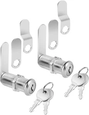 Cabinet Locks with Keys, 1-1/2", 2 Pack, Long Cam Locks for Cabinets Keyed Alike