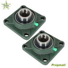 2 Pack UCF208-24 Pillow Block Flange Bearing 1-1/2" Bore 4 Bolts Solid Base