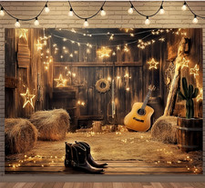 Western Cowboy Birthday Wild West Wooden House Barn Backdrop Photo Background