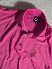 F&G Tech Shirt Men L Polo Pink Striped Arizona Biltmore golf club Stretch Golf