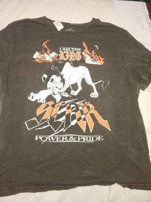 Disney Villains Scar T Shirt Men XXL Black Mineral Wash Lion King Tee