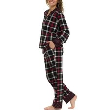 NWT VERA BRADLEY Plaid Pajama Set With Floral Accents 100 Cotton M0495 Sz XL