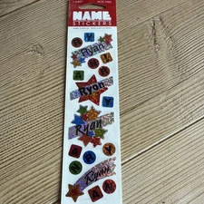 Vintage Hambly Studios Prismatic Name Stickers RYAN 90s Prism Reflective