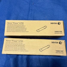NEW! Lot of 2 Xerox Phaser 6700 Black & CyanToner Cartridge 106R01507 106R01506