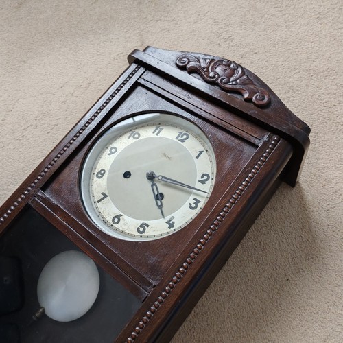 Kienzle Germany Pendulum Wall Clock Key Chiming Wind Up Striking 1920s Antique - Picture 6 of 24