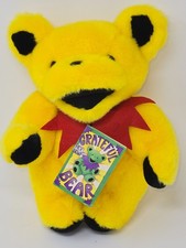Vtg 1990 Grateful Dead Yellow Plush Bear Red Collar Liquid Blue 12" NEW JD111111