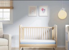 Mini Crib Mattress 38x24x4 Dual Sided Gel Memory Foam Baby Bed Blue New
