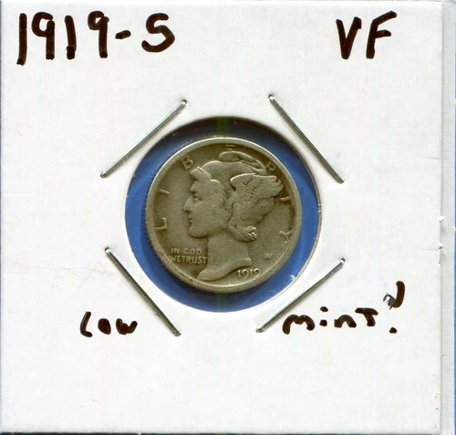 W@W 1919-s Mercury Dime !!!! ( Nice Coin !!!!)  VF !!!!!