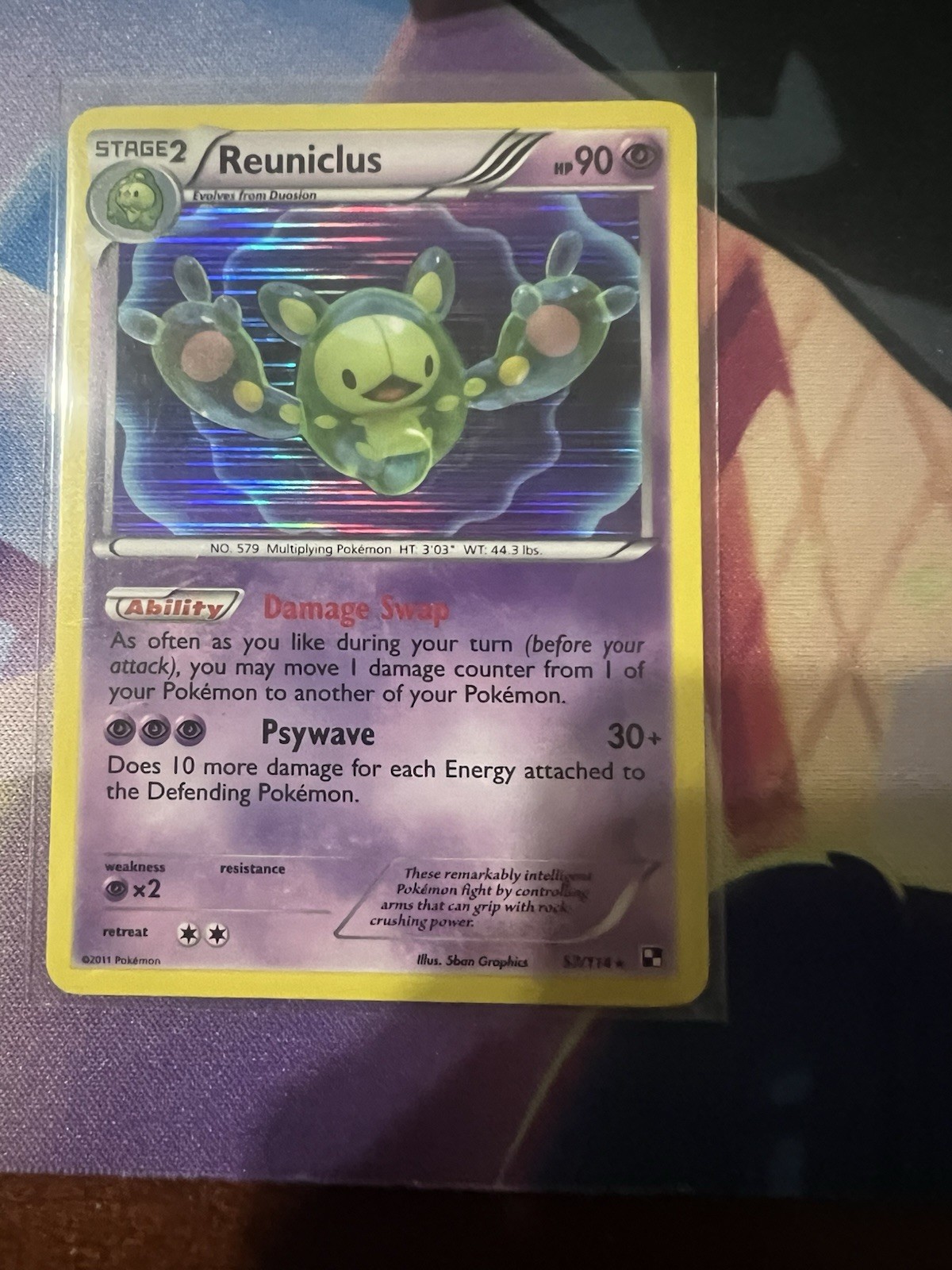 Pokémon TCG Reuniclus Black and White 57/114 Reverse Holo Rare LP Condition