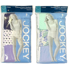 JOCKEY Classics Size 10 Briefs / 100 Combed Cotton / 3 Pack - LOT of 2