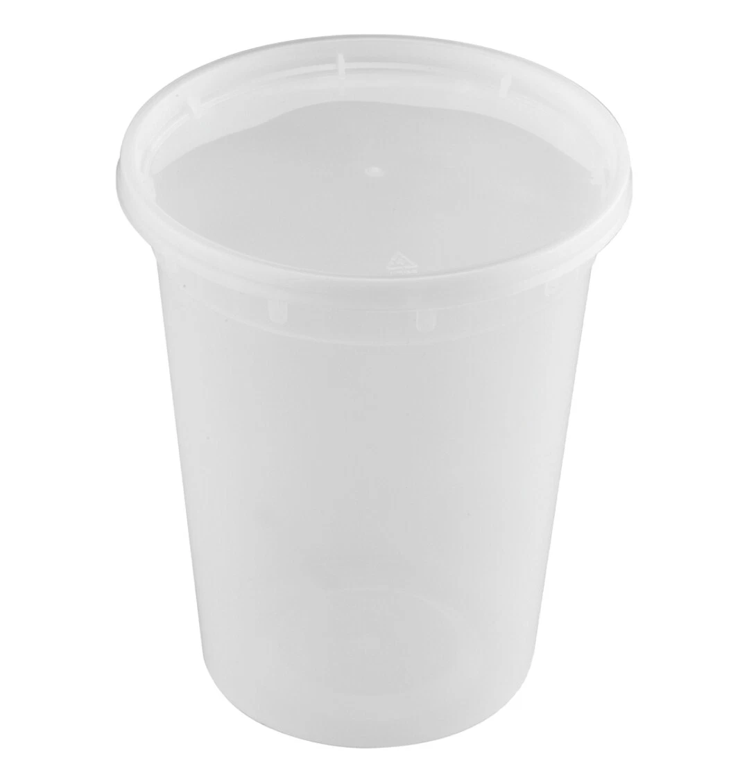 24 Sets 32 oz. Plastic Deli Food Storage Freezer Containers With Airtight Lids