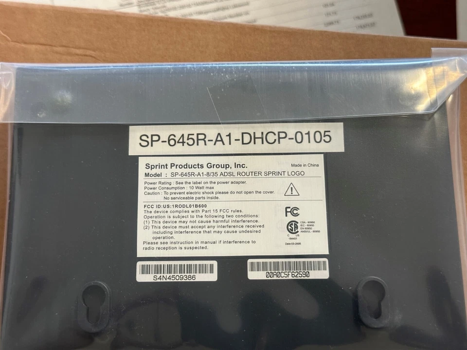 Sprint 645 Series ADSL Modem w/ AC & Cables NEW - Image 2 of 2