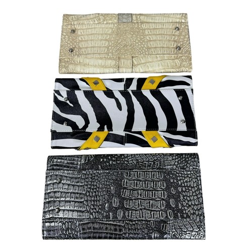 Lot of 3 MICHE Bag Shells Only Classic Zebra Silver Beige Snakeskin - Picture 2 of 3