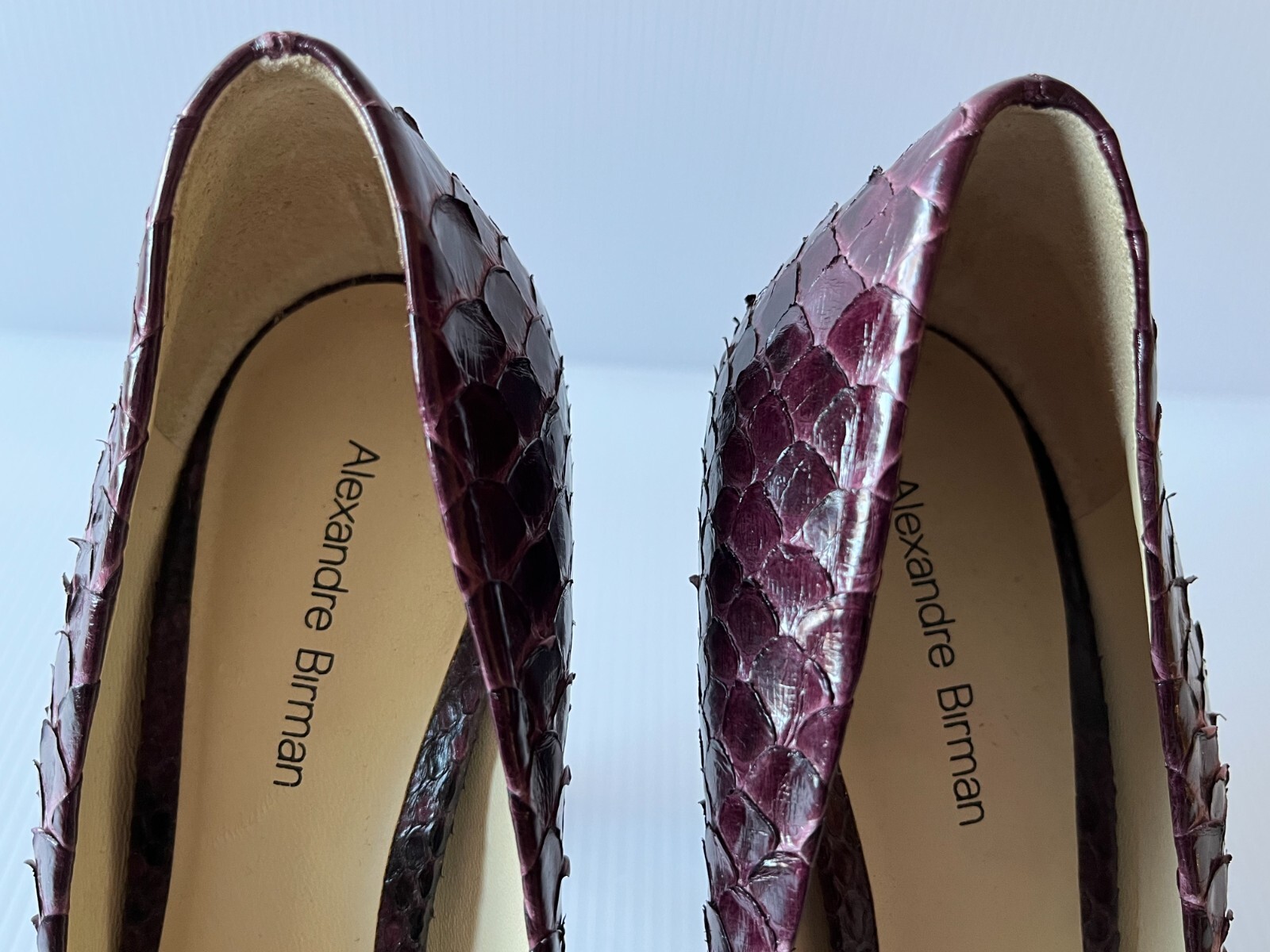 Alexandre Birman Purple Python Pump Heels, Size 7… - image 5