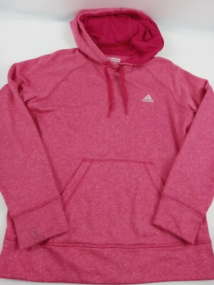 Adidas Ultimate Hoodie Women Size Medium Sweatshirt Pink Pullover Climawarm 