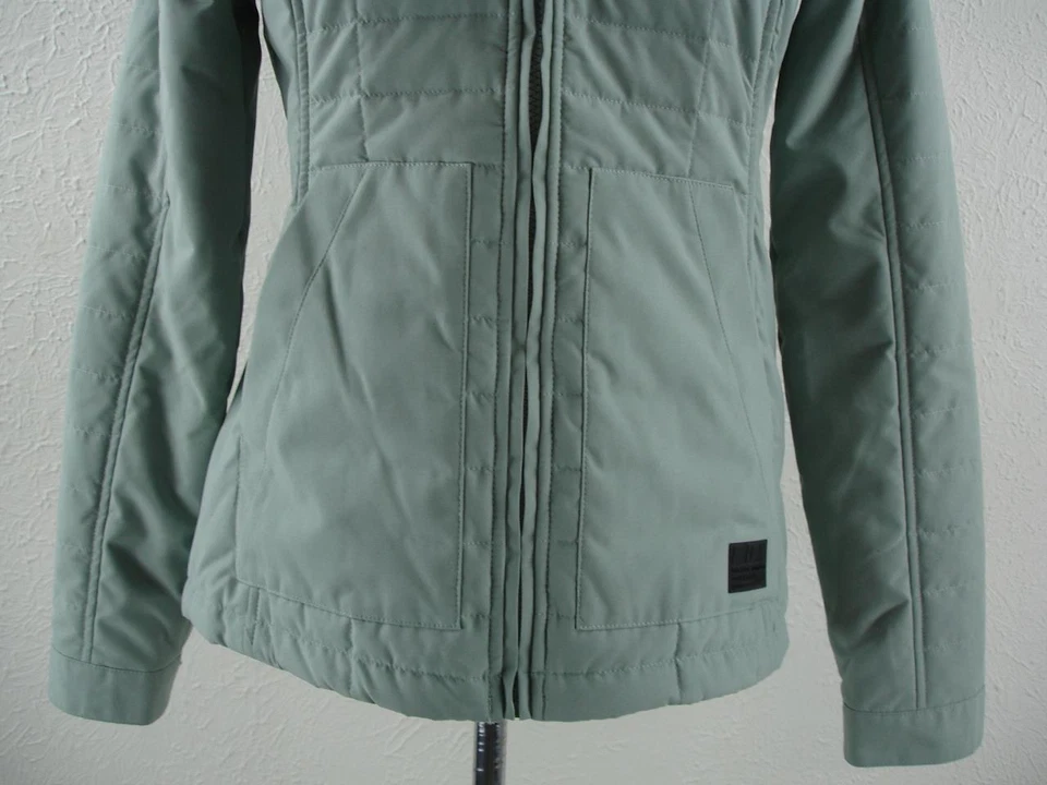 Women's M Fox Racing Light Green Puffer Insulated Jacket Cafe Racer Quilted Zip - Image 3 of 4