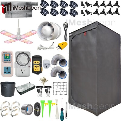 Complete Grow Tent Kit w/Full Spectrum Grow Light+Ventilation System+Timer+Tools