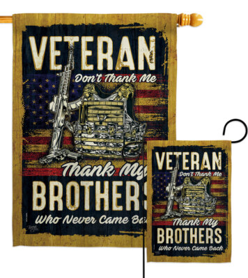 Veteran Brothers Garden Flag Veterans Armed Forces Decorative Yard House Banner