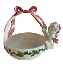 Fitz and Floyd Christmas 1984 Happy Bunny Basket