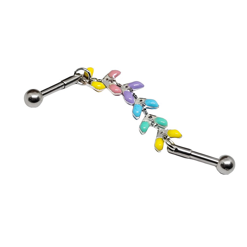 Scaffold Bar Chained Flexible Coloured Arrow Body Piercing Barbell Jewellery Bar