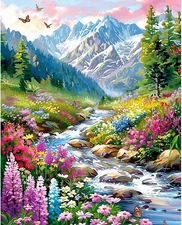 Paint by Numbers Kit for Adults, Mountains Landscape Adults Paint by Number Kits