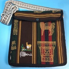 Textile Cross Body Purse/Satchel, Peru W/Llama