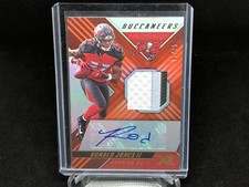 RONALD JONES II 2018 PANINI XR RED 3 CLR PATCH AUTO RC #D 7/25