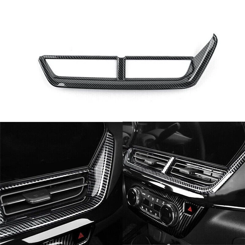 Cubierta de ventilación de salida de aire central de aspecto de fibra de carbono para Chevrolet Trax 2023-2025 Foto 2 de 4