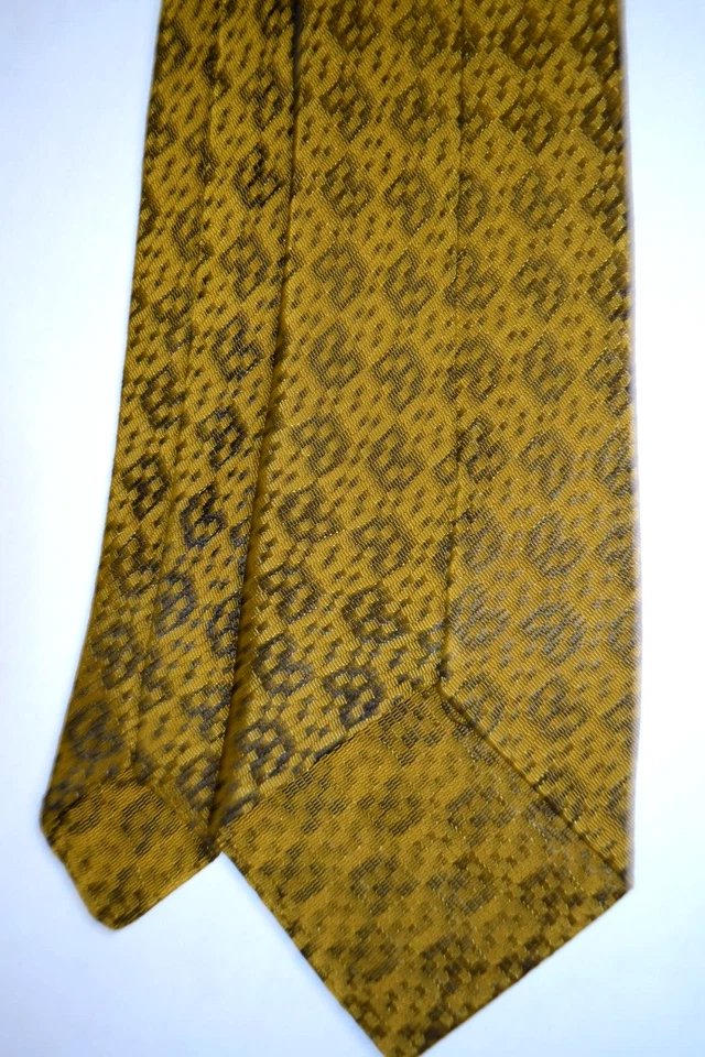 Corbata de Colección Oro Geométrico Lunares Años 50 60 Jacquard Acetato Corbata 53" x 3.5" Foto 4 de 4