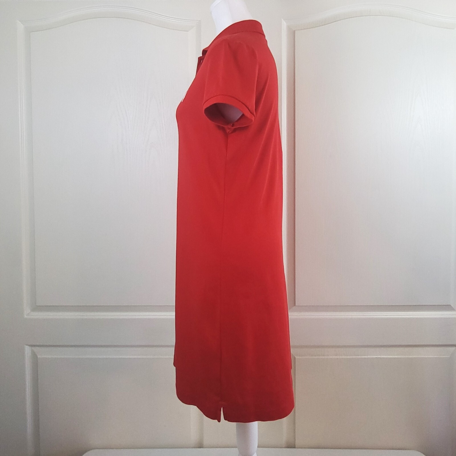 Ralph Lauren Polo Shirt Dress Red Short Medium White Pony Logo Preppy Old Money thumbnail 2