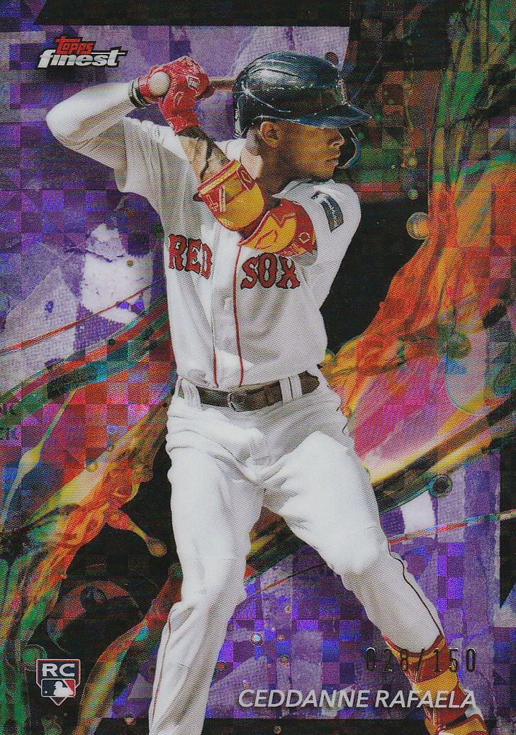 2024 Ceddanne Rafaela RC Topps Finest #18 Purple Checkerboard Refractor /150