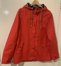 Ladies Gelert Full Zip Lightweight Coast Waterproof Red Jacket Size 16