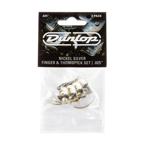Dunlop metallo nichel argento 8 dita plettri e 2 plettri pollice 0,025 pollici - Foto 3 di 6