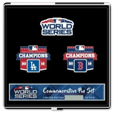 2018 World Series Commemorative Lapel Pin Set Dodgers Red Sox - Limited Edition