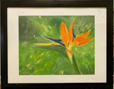 Oil Painting for Bird of paradise flower on Canvas Pad 12x16" without Frame