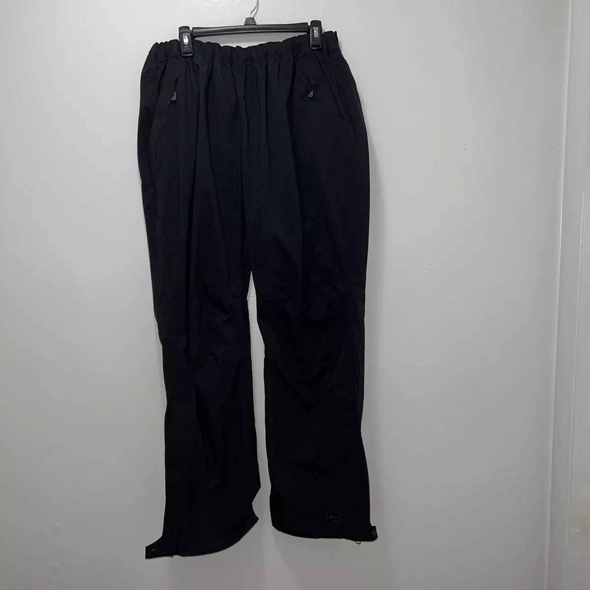 REI Elements WaterProof Ultralight Rain Pants Mens XXL Black 32 Inseam