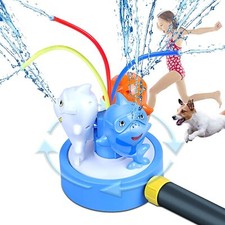Outdoor Water Sprinkler for Kids and Toddlers, Backyard Spinning Shark Sprinkler