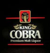 VINTAGE KING COBRA PREMIUM MALT LIQUOR OPTI NEON LIGHTED SIGN-ALE-BAR-BEER-SNAKE