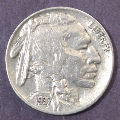 1937 D Buffalo Nickel Five Cent Coin Better Grade Lot Y2505