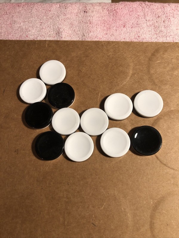 12 Othello Extra Game Pieces Replacement Black and White Disc